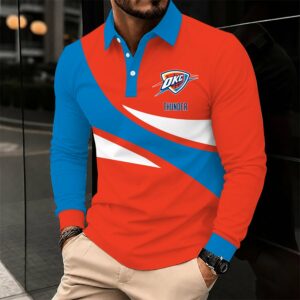Limited Edition – Customized NBA Oklahoma City Thunder Men Long Sleeve Polo Shirt