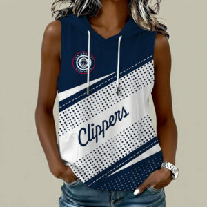 Limited Edition – Customized NBA Los Angeles Clippers Women’s Sleeveless Hooded Pocket Tank Top