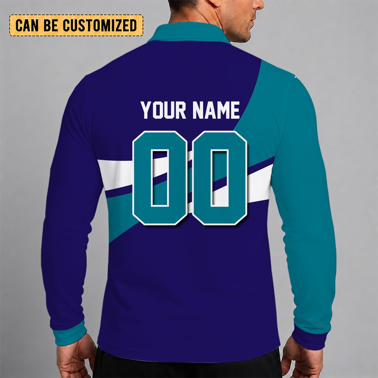 Limited Edition – Customized NBA Charlotte Hornets Men Long Sleeve Polo Shirt - Image 2