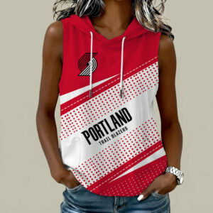 Limited Edition – Customized NBA Portland Trail Blazers Women’s Sleeveless Hooded Pocket Tank Top