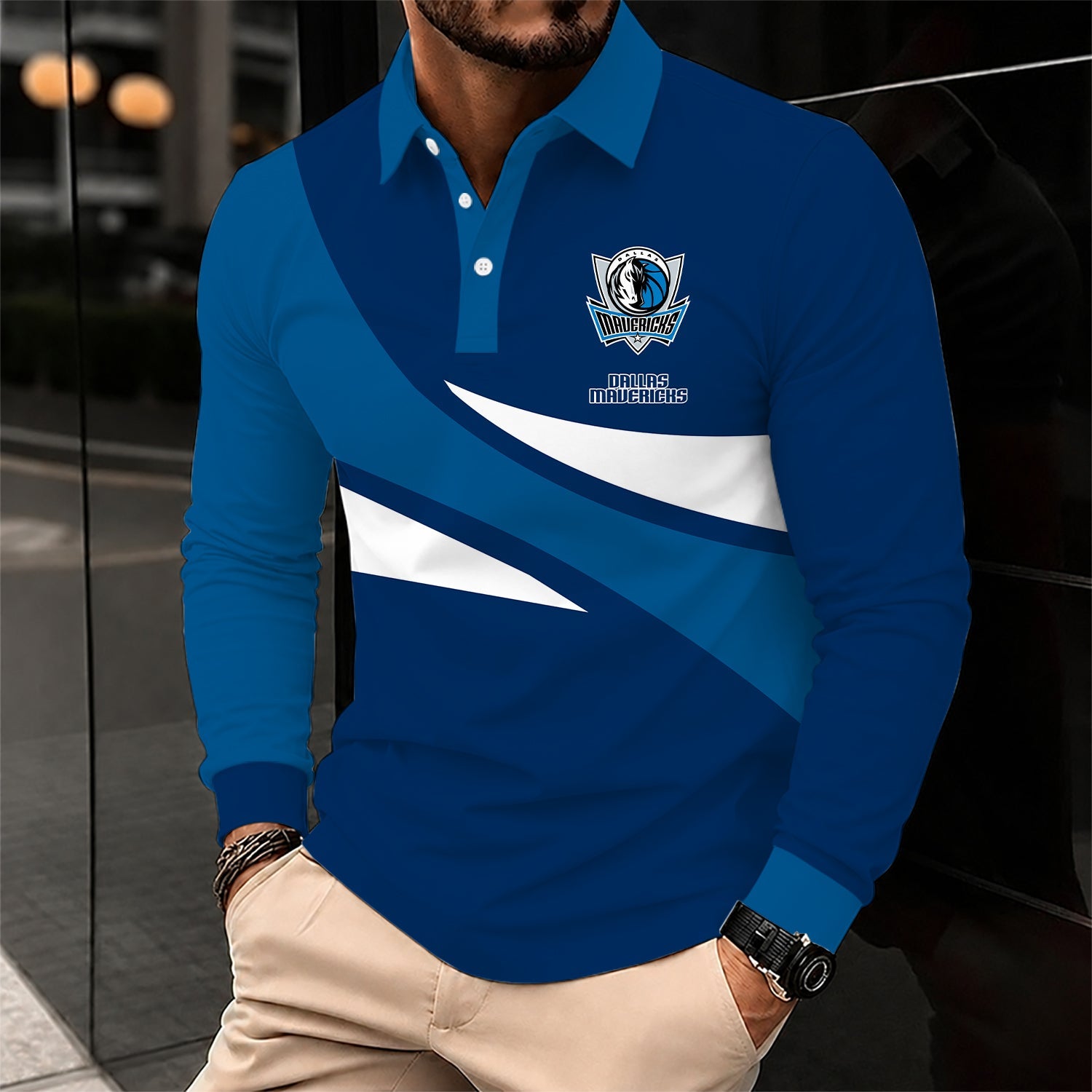 Limited Edition – Customized NBA Dallas Mavericks Men Long Sleeve Polo Shirt