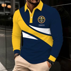 Limited Edition – Customized NBA Denver Nuggets Men Long Sleeve Polo Shirt
