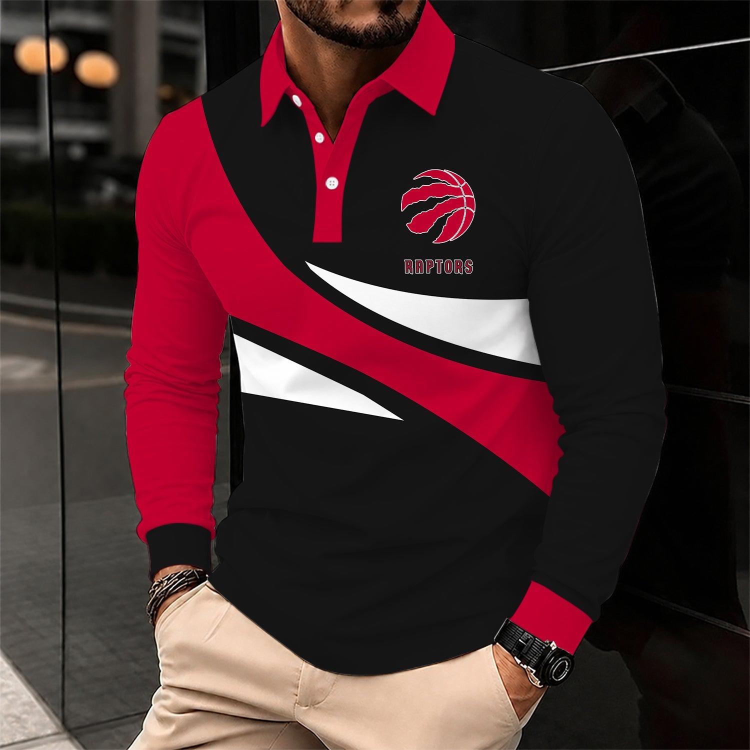 Limited Edition – Customized NBA Toronto Raptors Men Long Sleeve Polo Shirt