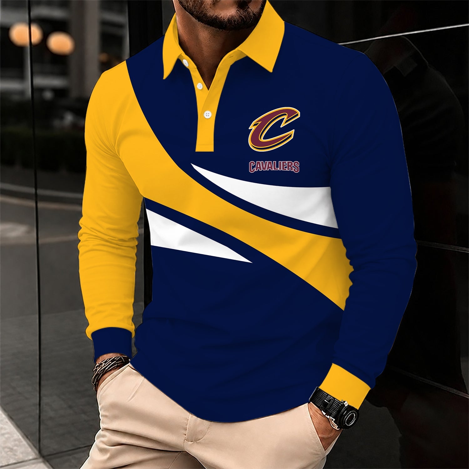 Limited Edition – Customized NBA Cleveland Cavaliers Men Long Sleeve Polo Shirt