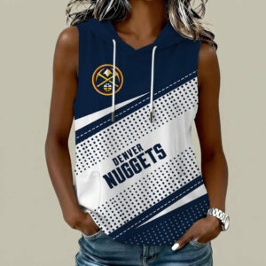 Limited Edition – Customized NBA Denver Nuggets Women’s Sleeveless Hooded Pocket Tank Top