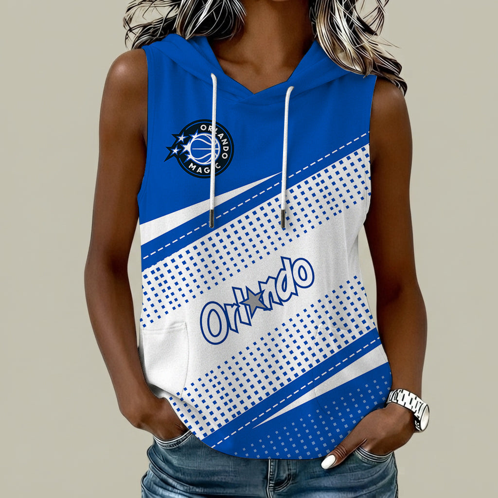 Limited Edition – Customized NBA Orlando Magic Women’s Sleeveless Hooded Pocket Tank Top