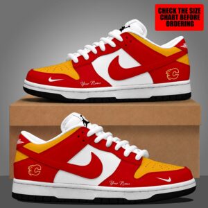 Limited Edition – Customized NHL Calgary Flames Dunk Low Shoes