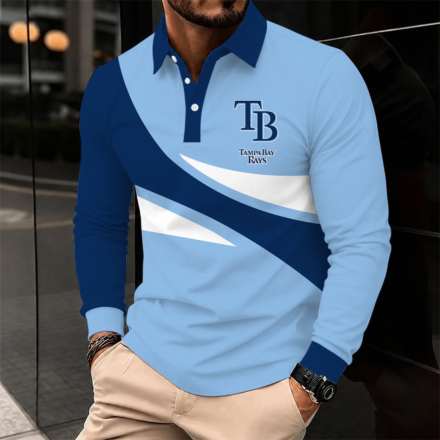 Limited Edition – Customized MLB Tampa Bay Rays Men’s Long Sleeve Polo Shirt