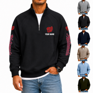 Limited Edition – Customized MLB Washington Nationals Men’s Quarter Zip Pullover