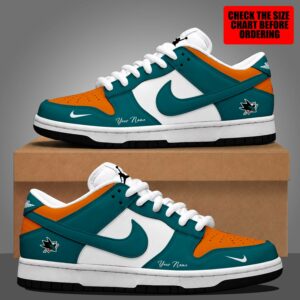 Limited Edition – Customized NHL San Jose Sharks Dunk Low Shoes