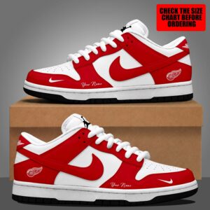 Limited Edition – Customized NHL Detroit Red Wings Dunk Low Shoes