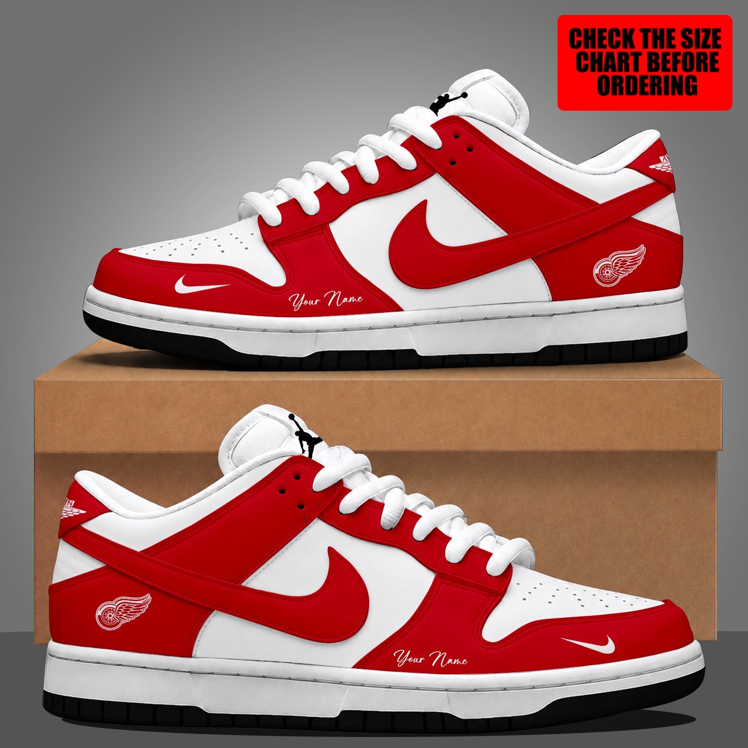 Limited Edition – Customized NHL Detroit Red Wings Dunk Low Shoes