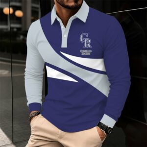 Limited Edition – Customized MLB Colorado Rockies Men’s Long Sleeve Polo Shirt