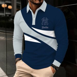 Limited Edition – Customized MLB New York Yankees Men’s Long Sleeve Polo Shirt
