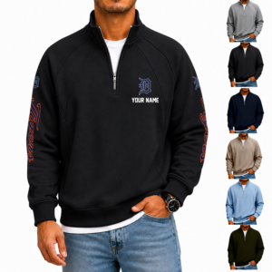 Limited Edition – Customized MLB Detroit Tigers Men’s Quarter Zip Pullover