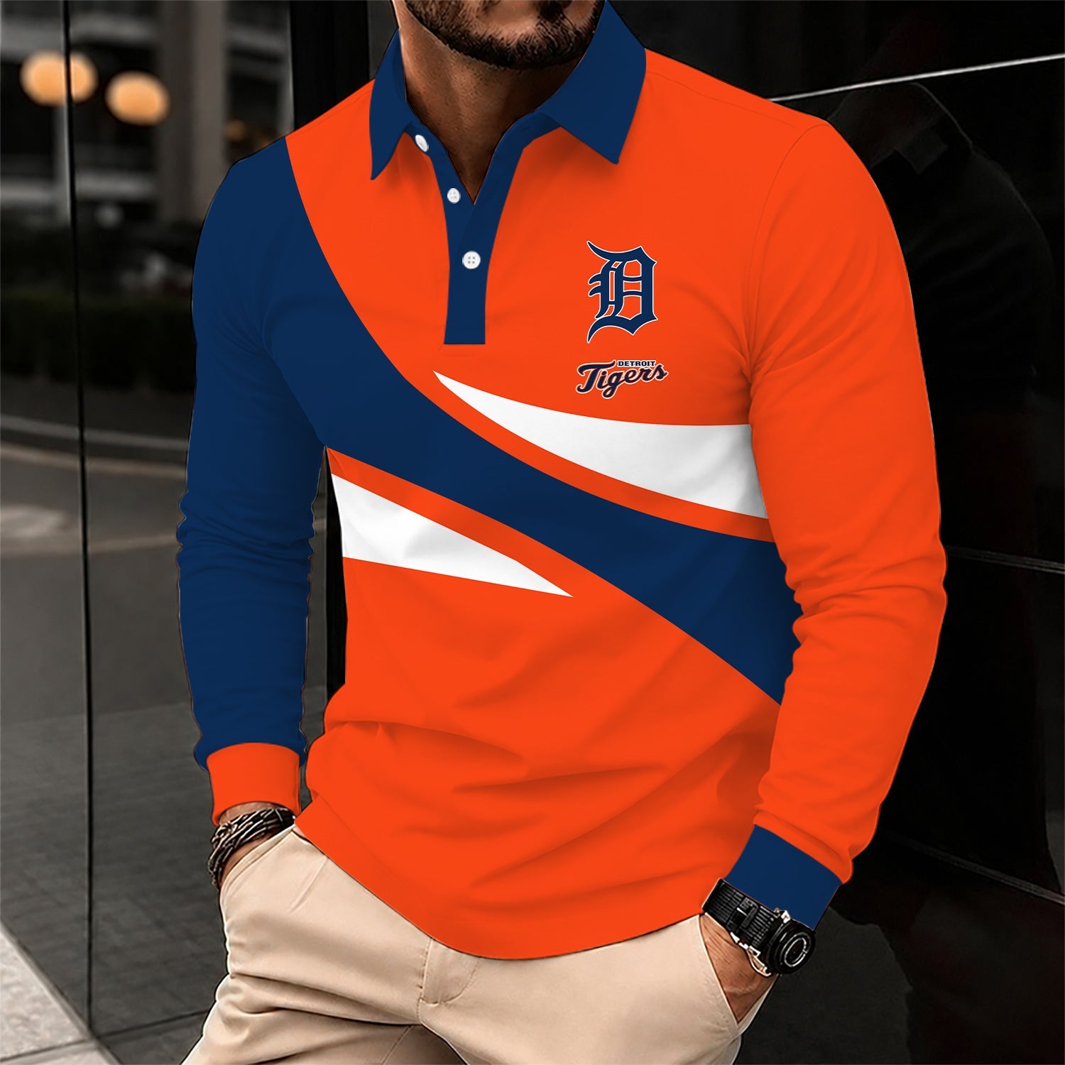 Limited Edition – Customized MLB Detroit Tigers Men’s Long Sleeve Polo Shirt