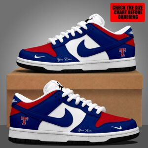 Limited Edition – Customized MLB Texas Rangers Dunk Low Shoes