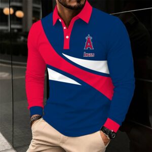Limited Edition – Customized MLB Los Angeles Angels Men’s Long Sleeve Polo Shirt