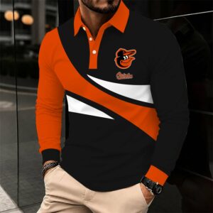 Limited Edition – Customized MLB Baltimore Orioles Men’s Long Sleeve Polo Shirt