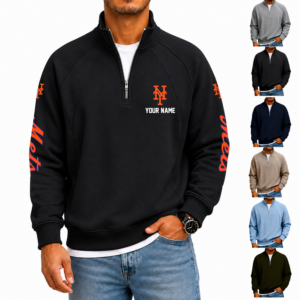 Limited Edition – Customized MLB New York Mets Men’s Quarter Zip Pullover