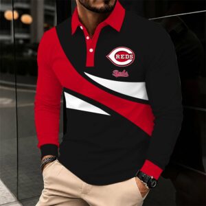 Limited Edition – Customized MLB Cincinnati Reds Men’s Long Sleeve Polo Shirt