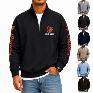 Limited Edition – Customized MLB Baltimore Orioles Men’s Quarter Zip Pullover