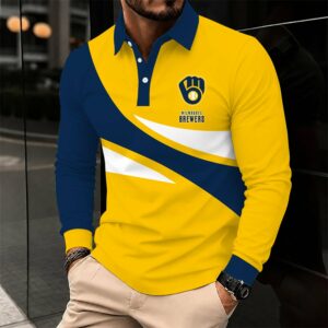 Limited Edition – Customized MLB Milwaukee Brewers Men’s Long Sleeve Polo Shirt