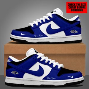 Limited Edition – Customized NFL Baltimore Ravens Dunk Low Shoes