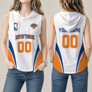 Limited Edition – Customized NBA New York Knicks Women’s Sleeveless Hooded Pocket Tank Top