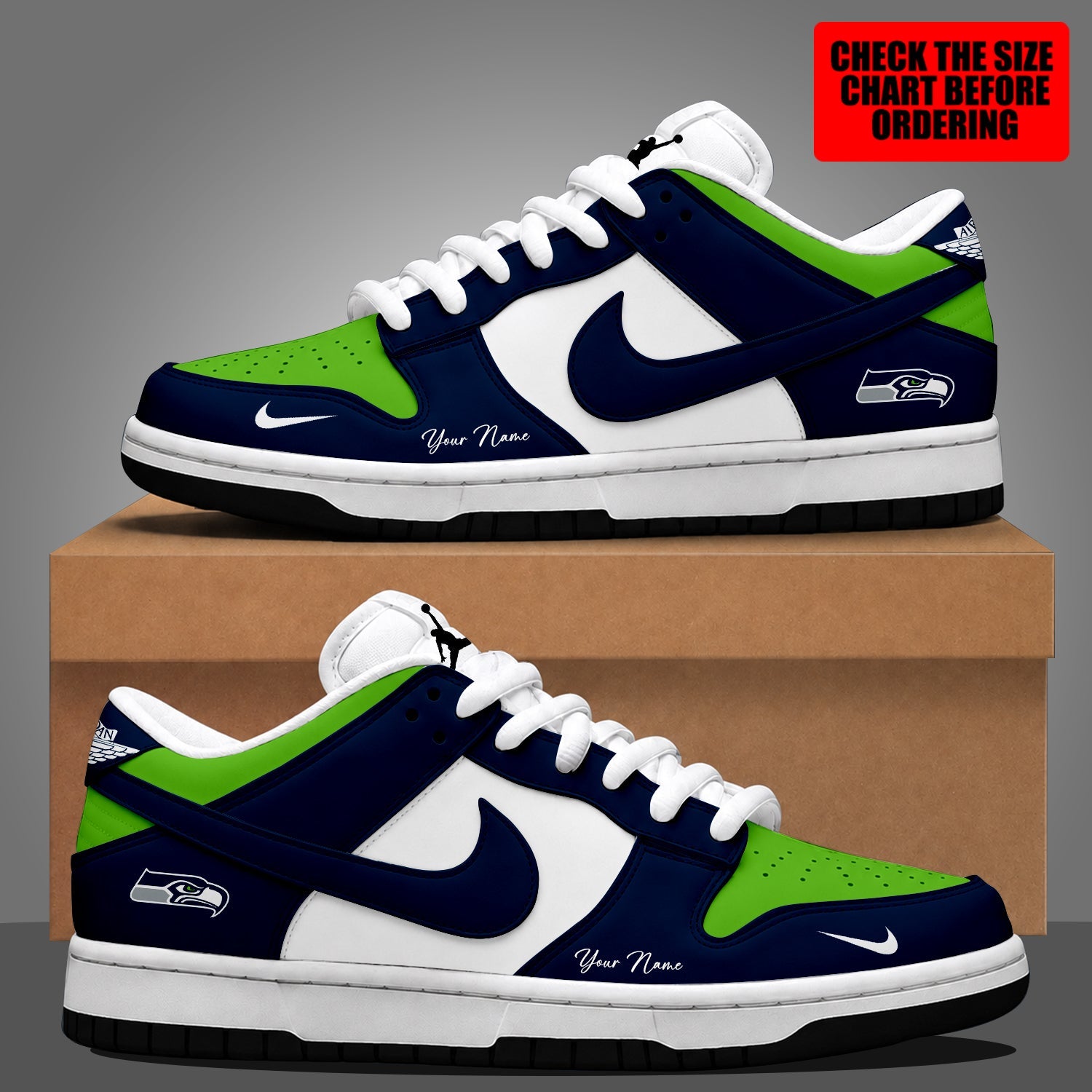 Limited Edition – Customized NFL Seattle Seahawks Dunk Low Shoes