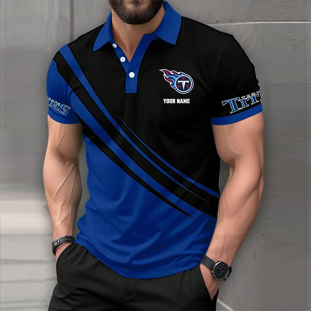 Limited Edition – Customized NFL Tennessee Titans Polo Shirt - Image 3