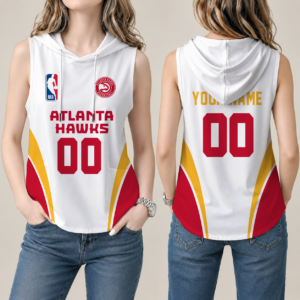 Limited Edition – Customized NBA Atlanta Hawks Women’s Sleeveless Hooded Pocket Tank Top