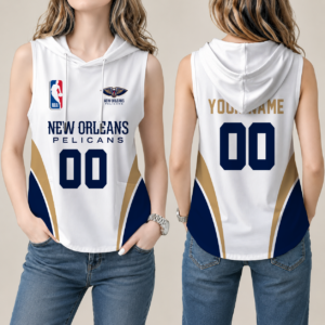 Limited Edition – Customized NBA New Orleans Pelicans Women’s Sleeveless Hooded Pocket Tank Top
