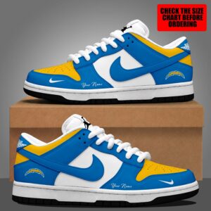 Limited Edition – Customized NFL Los Angeles Chargers Dunk Low Shoes