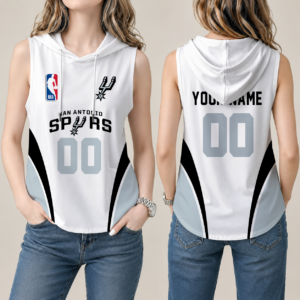 Limited Edition – Customized NBA San Antonio Spurs Women’s Sleeveless Hooded Pocket Tank Top