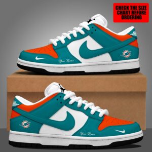 Limited Edition – Customized NFL Miami Dolphins Dunk Low Shoes