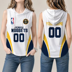 Limited Edition – Customized NBA Denver Nuggets Women’s Sleeveless Hooded Pocket Tank Top