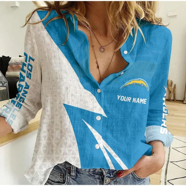 Limited Edition – Customized NFL Los Angeles Chargers Women Casual Shirt
