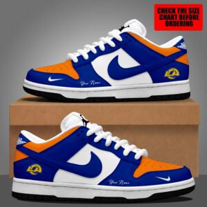 Limited Edition – Customized NFL Los Angeles Rams Dunk Low Shoes