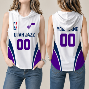 Limited Edition – Customized NBA Utah Jazz Women’s Sleeveless Hooded Pocket Tank Top