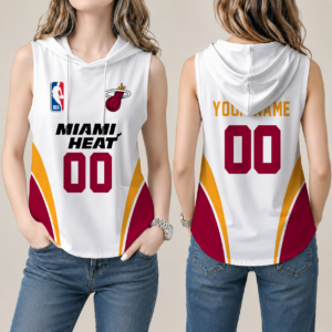 Limited Edition – Customized NBA Miami Heat Women’s Sleeveless Hooded Pocket Tank Top