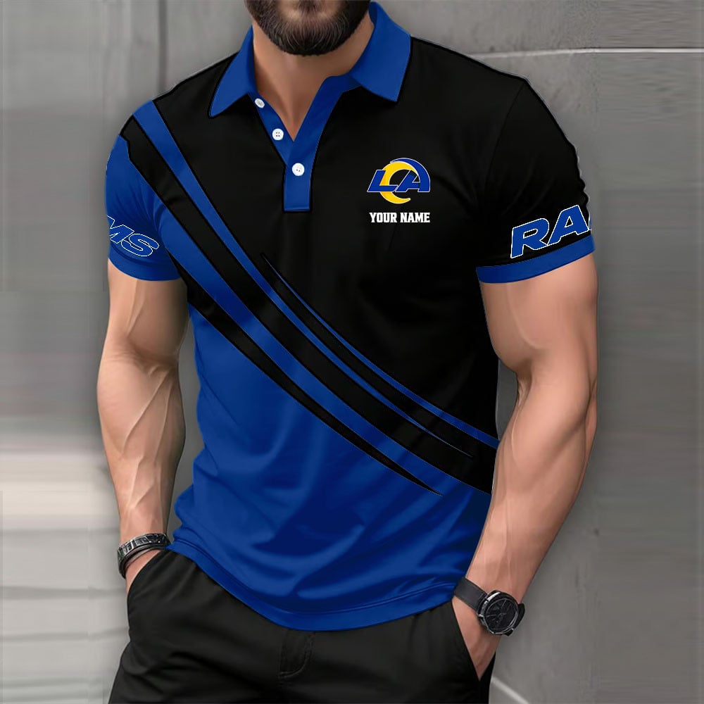 Limited Edition – Customized NFL Los Angeles Rams Polo Shirt - Image 3