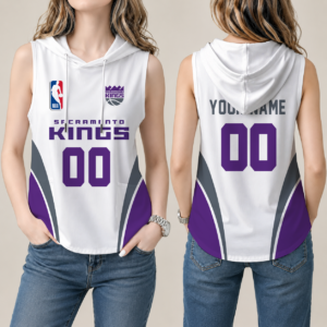 Limited Edition – Customized NBA Sacramento Kings Women’s Sleeveless Hooded Pocket Tank Top