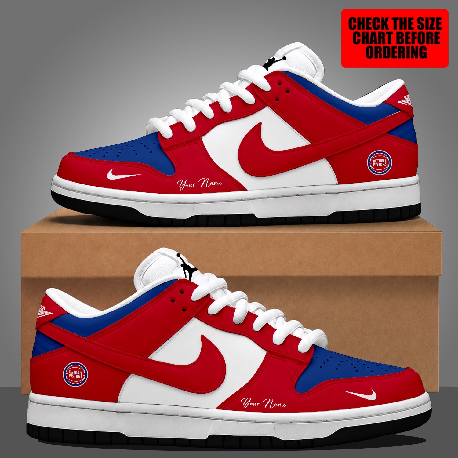 Limited Edition – Customized NBA Detroit Pistons Dunk Low Shoes