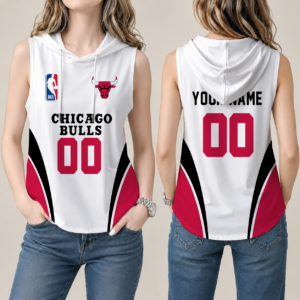 Limited Edition – Customized NBA Chicago Bulls Women’s Sleeveless Hooded Pocket Tank Top