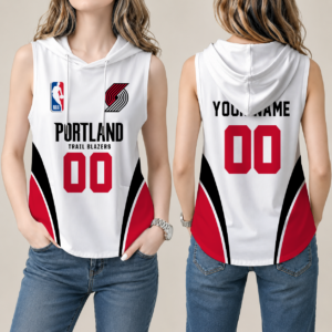 Limited Edition – Customized NBA Portland Trail Blazers Women’s Sleeveless Hooded Pocket Tank Top