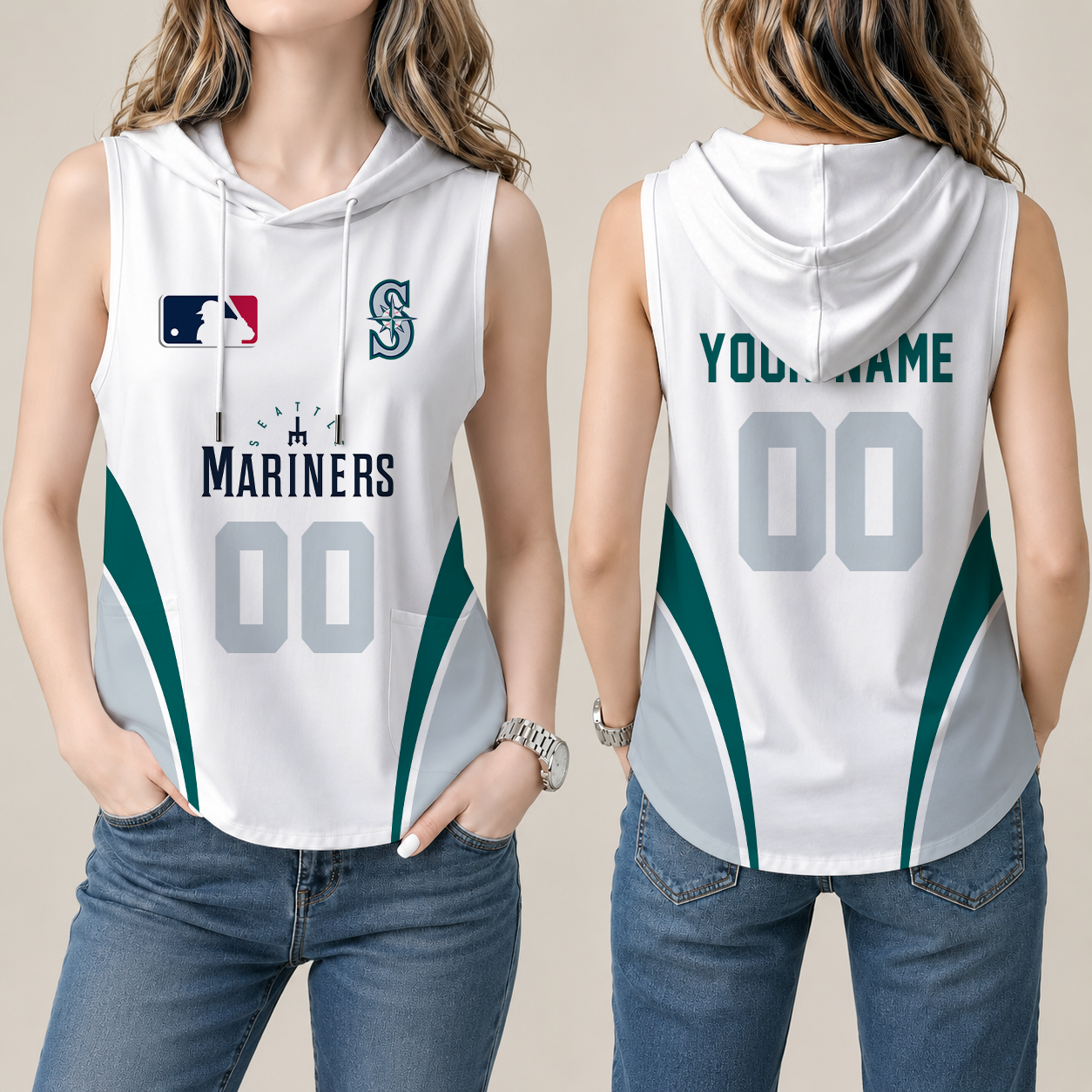 Limited Edition – Customized MLB Seattle Mariners Women’S Sleeveless Hooded Pocket Tank Top