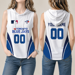 Limited Edition – Customized MLB Toronto Blue Jays Women’S Sleeveless Hooded Pocket Tank Top