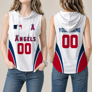 Limited Edition – Customized MLB Los Angeles Angels Women’S Sleeveless Hooded Pocket Tank Top