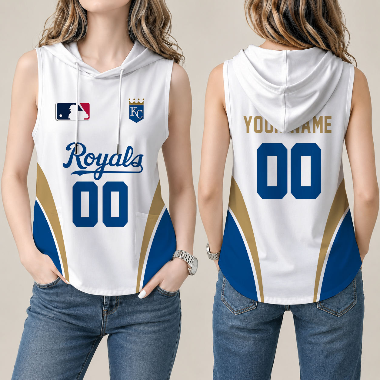 Limited Edition – Customized MLB Kansas City Royals Women’S Sleeveless Hooded Pocket Tank Top